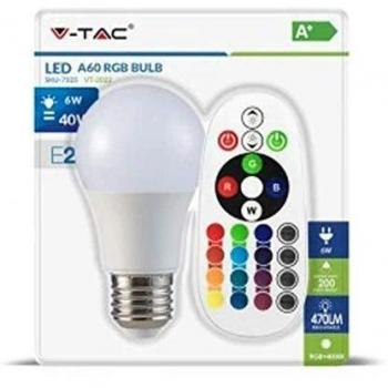 A60 RGB+White 6W LED Bulb con Telecomando V‑TAC