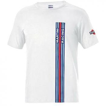 Sparco Martini Racing Men's Short Sleeve T-Shirt - White with Big Stripes