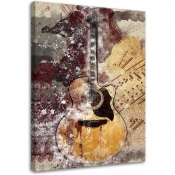 Stampa su Tela – Chitarra Pastello Retrò 40x60 Beige