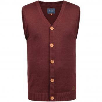 Blend Lennardo Herren Pullunder Strickweste Feinstrick Mit V-Ausschnitt Und Holz-Knopfleiste, Größe:M