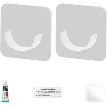2Pcs No-Drill Transparent Curtain Rod Hanger for Bathroom Decor