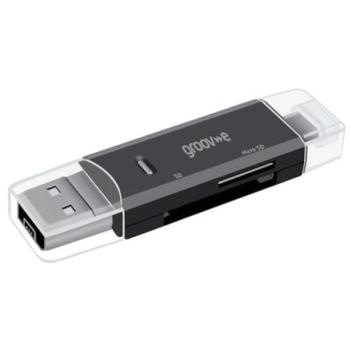 Universal SD + MicroSD Card Reader with Triple Port (USB-A, USB-C, Micro‑USB)