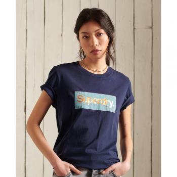 Top Superdry Platino con Logo para Mujer