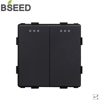 BSEED Interruptor de Pared 2 Entradas, Material Plástico Blanco, Estándar UE
