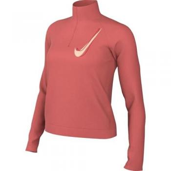 Sudadera media Nike Swoosh Coral para mujer, talla M