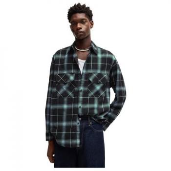 Hugo Camicia Ebolt Nera Maniche Lunghe Taglia S
