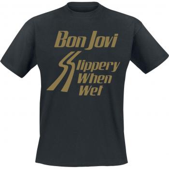 T‑Shirt Bon Jovi « Slippery When Wet » – Noir, S à M – Homme