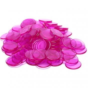 100pcs Multi-Color Plastic Poker Chips - 19mm - Casino Bingo Markers