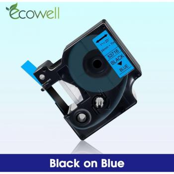Ecowell 53716 Black on Blue 24mm Label Tape for Dymo MobileLabeler