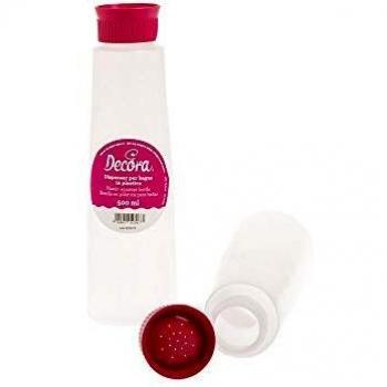 Decora Bottiglia Dispenser per Bagna, Con Tappo Forato e Scala Graduata, 500 ml, Trasparente/Verde