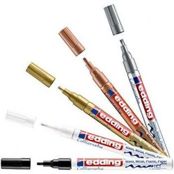 Edding 753 Glanzlackmarker Kalligrafie sortiert (5er Faltschachtel)
