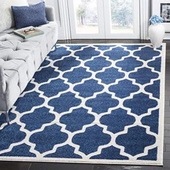 Amherst Navy/Beige Trellis Rug by Safavieh - 6 ft. x 9 ft
