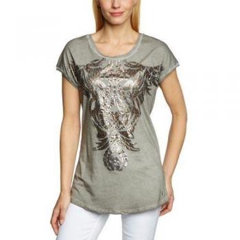 Tigerhill - Camiseta regular fit para mujer, talla 34/36, color rojo