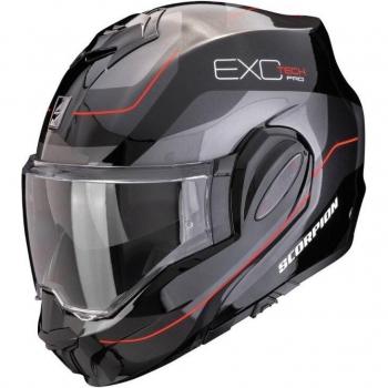 Scorpion Exo-Tech Evo Pro Commuta Casco - Negro Rojo Plata (S)