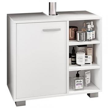 Mobile lavabo Zalo L 58x60x30 cm – legno VCM, porta rotante e tre scaffali aperti