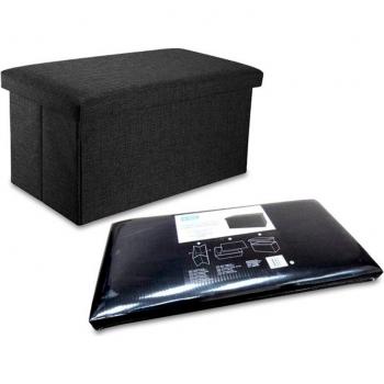 Eleganter Stoff-Puff mit Stauraum, stabil, große Kapazität, Sitz, Tisch, Fußstütze, platzsparend