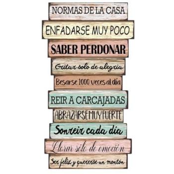 Adorno de Pared Normas del Hogar en Metal Marrón