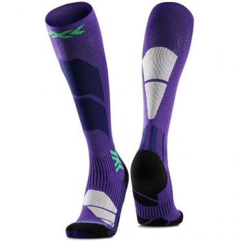 X-Socks Ski Performance Over-the-Calf Socks - Deep Purple / Light Sand EU 37-38