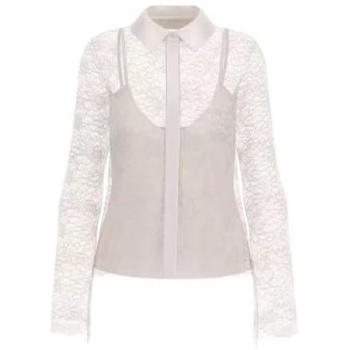 Camicetta donna a maniche lunghe Guess Antoinette Lace, trama di pizzo delicato