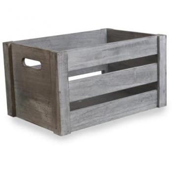 Vintage Oak & Red Handcrafted Crate