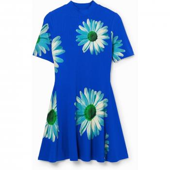Desigual Abito Corto Margherita Viscosa Blu XL