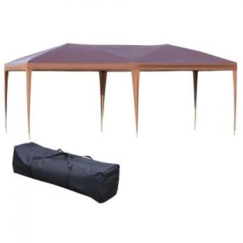 Barnum de jardin pop-up en acier époxy gris et oxford marron