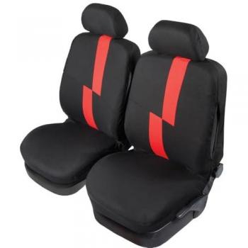 Coppia Coprisedili Anteriori Auto Flash Rosso Adulto Universale Elastico