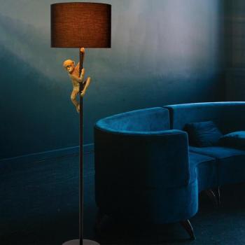Lampadaire Extravaganza Chimp doré mat/noir LUCIDE