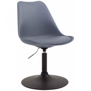 Chaise à manger pivotante haute réglable, couleur gris, structure en plastique et métal noir