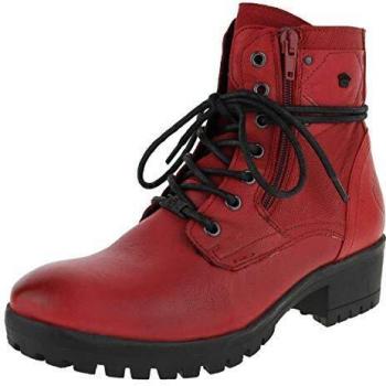 BLK1978 Damen Biker Boots, Rot, 37 EU