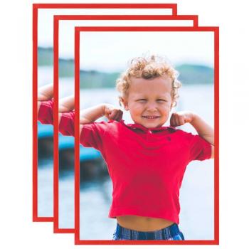 Roter Bilderrahmen‑Set für Wand und Tisch – 3x50 × 70 cm (MDF)