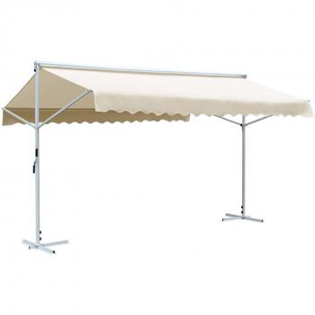 VidaXL Fristående solskydd 500x300 cm gräddvit
