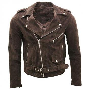 Goat Suede Leather Brando Biker Jacket - Melbourne