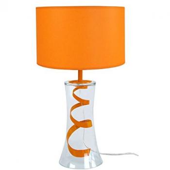 Tosel 63936 Lampadario Vetro Soffiato con Tubo Metallo Arancione
