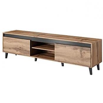 Lord Meuble TV Bois Noir 170 cm – Style Industriel
