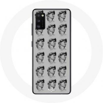 Samsung Galaxy A41 Protective Case - Gray Background Statue
