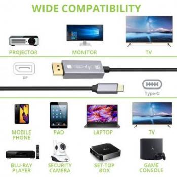 Adattatore USB‑C 3.2 → DP 1.4 – 8K, 1,8 m
