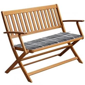 Banco de jardín con almohada 120 cm Acacia