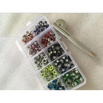 200pcs 4mm Metal Eyelets Set with Punch Tool