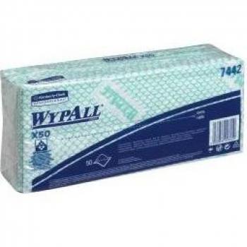 Wypall X50 Cleaning Cloths - Green (Pack of 50) - 7442