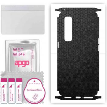 Póster Protector APGO 360° para el Oppo Find X2 Pro – Film Folio en Color Panal Negro