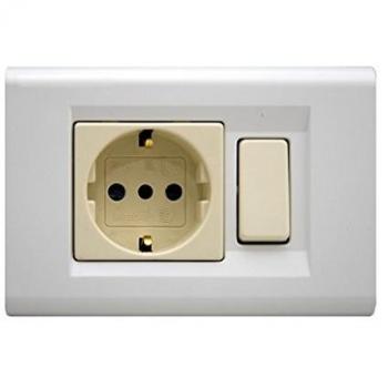Placca Bianco ABS Serie Click Magic Schuko