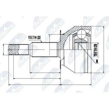 NTY NPZ‑NS‑063 Drive Shaft Universal Joint Kit