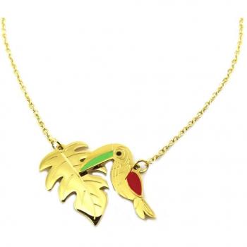 Collar de Acero 'Jungle' en Verde y Dorado