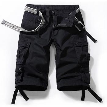Cargo Shorts Vaqueros para Hombre Talla Grande Negro
