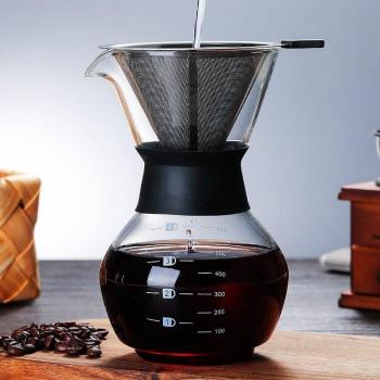600ml Glas Kaffee Kanne mit Edelstahlfilter