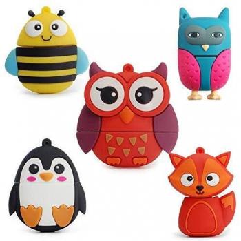 Leizhan 16 GB Silikon Eule USB Stick – 2.0 Flash Drive für PC & Laptop