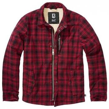 Brandit Men's Between-Seasons Classic Sherpa Jacket - Red-Black - S to 3XL