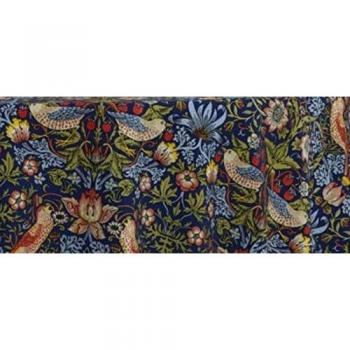 William Morris Strawberry Thief Navy 132cm Circular Fabric Tablecloth