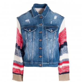 Giacca denim over taglio ampio lavaggio medio